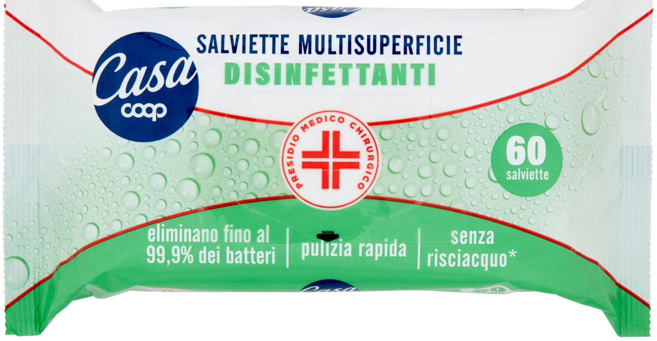 Salviette disinfettanti multisuperficie coop casa pz.60