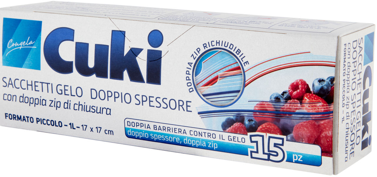 SACCHETTI GELO CUKI DOPPIO SPESSORE PICCOLI 1LT 17X17CM PZ.15 - Immagine 61