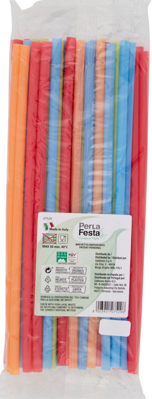 CANNUCCE COMPOSTABILI COLOR PERLAFESTA PZ 50 - Immagine 21