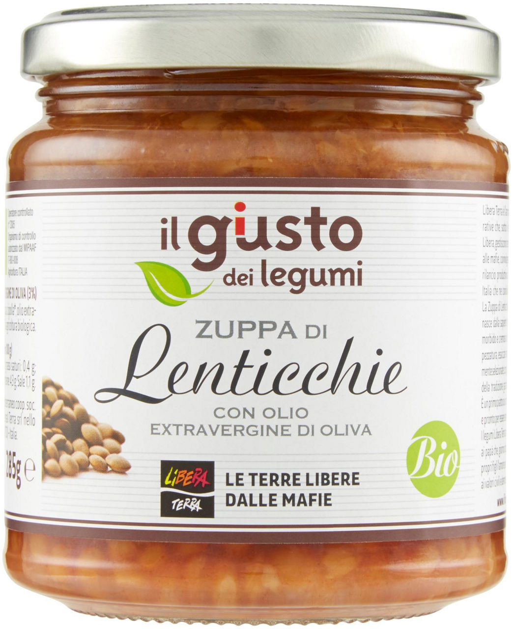 Zuppa di lenticchie biologica con olio extra vergine di oliva gr 285