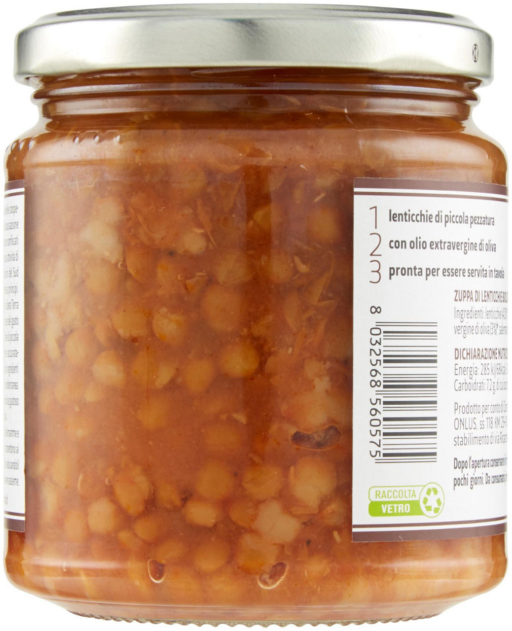 Zuppa di lenticchie biologica con olio extra vergine di oliva gr 285 - 2