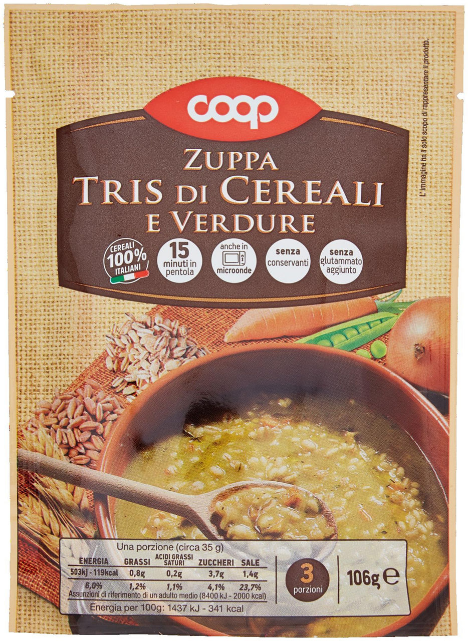 Zuppa tris di cereali e verdure coop busta g106