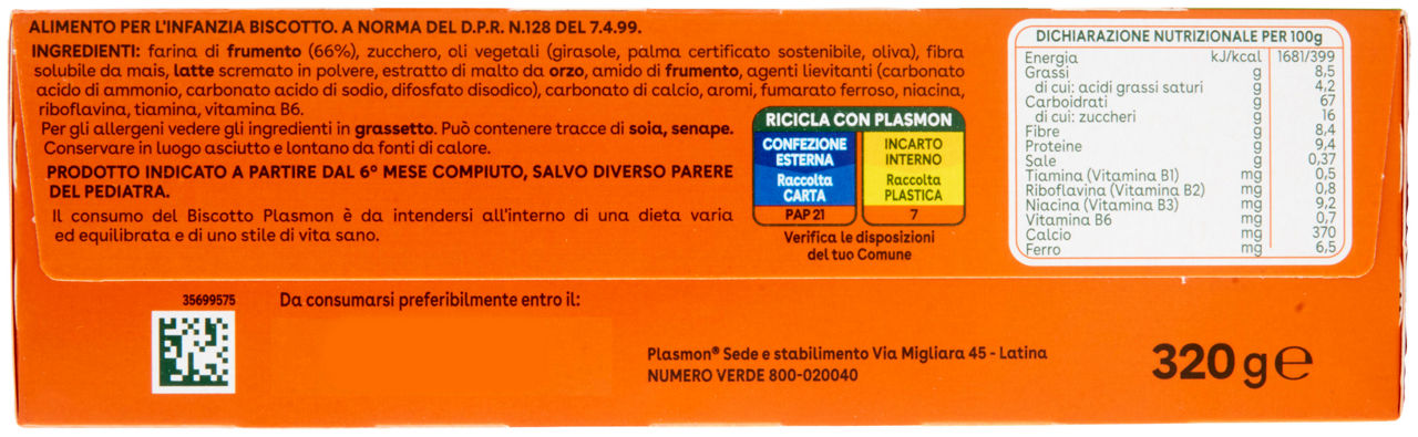 BISCOTTO -30% ZUCCHERI PLASMON G320 - Immagine 51