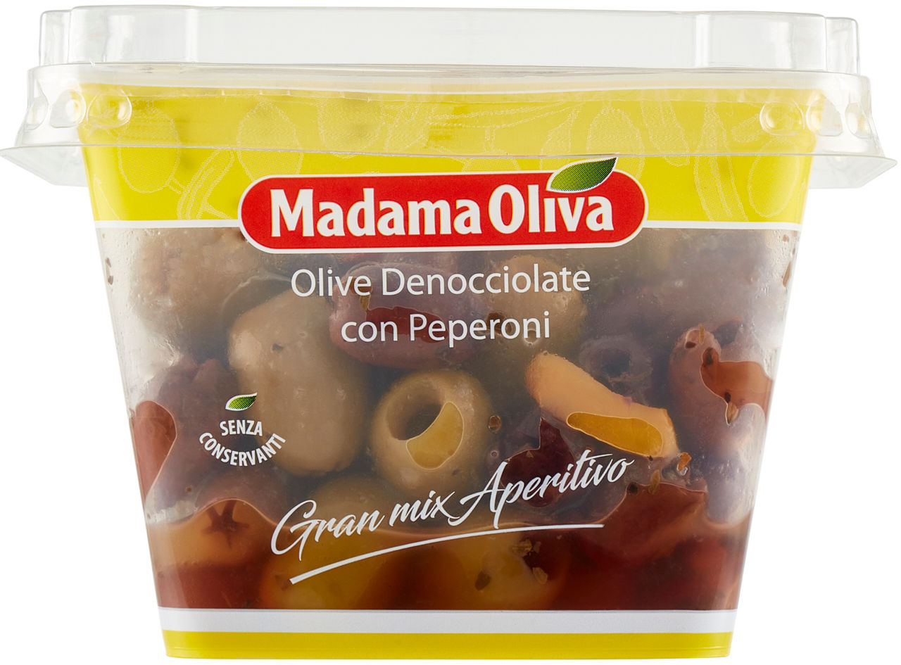 Olive denocciolate con peperoni madama oliva vh g 220