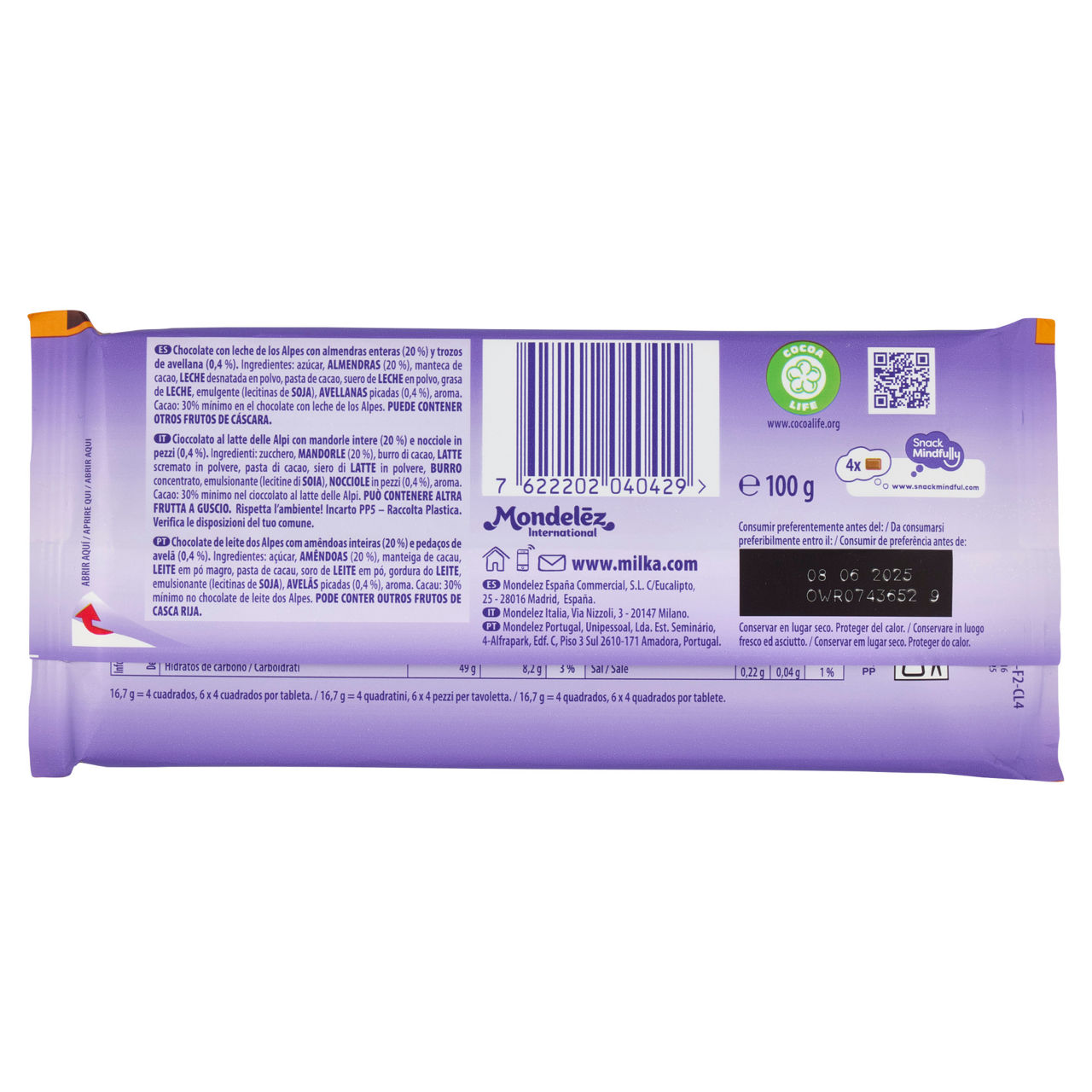 Tavoletta di cioccolato mandorlato 100 gr - Immagine 21