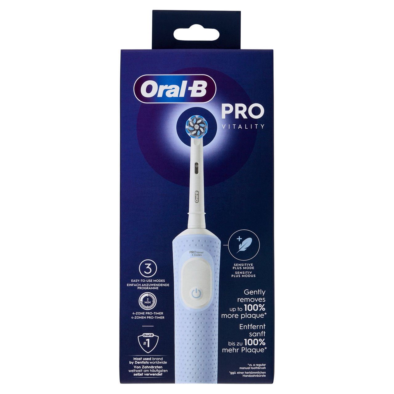 Spazzolino elettrico oral-b vitality pro blue sensitive pz.1