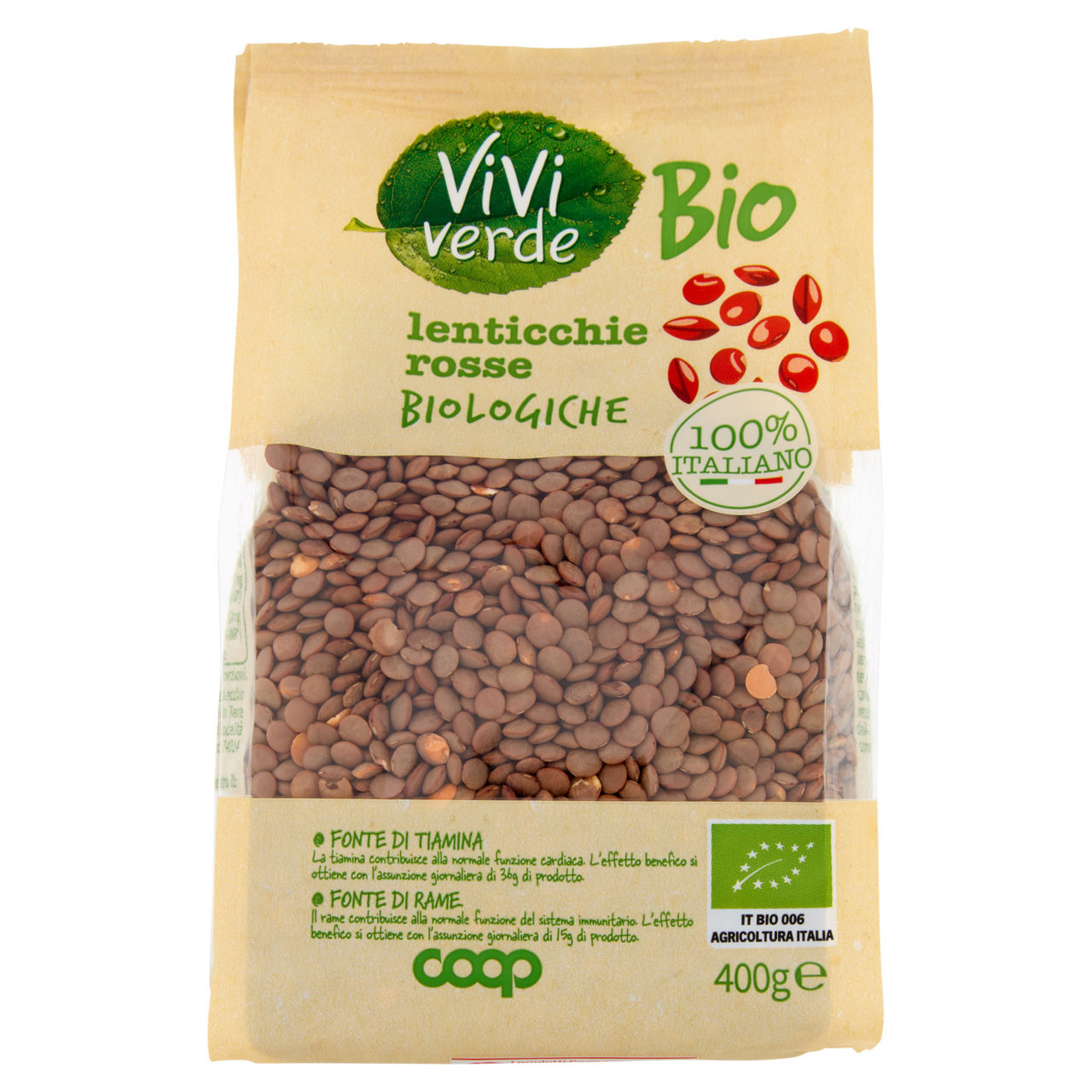 Lenticchie rosse bio 400 gr