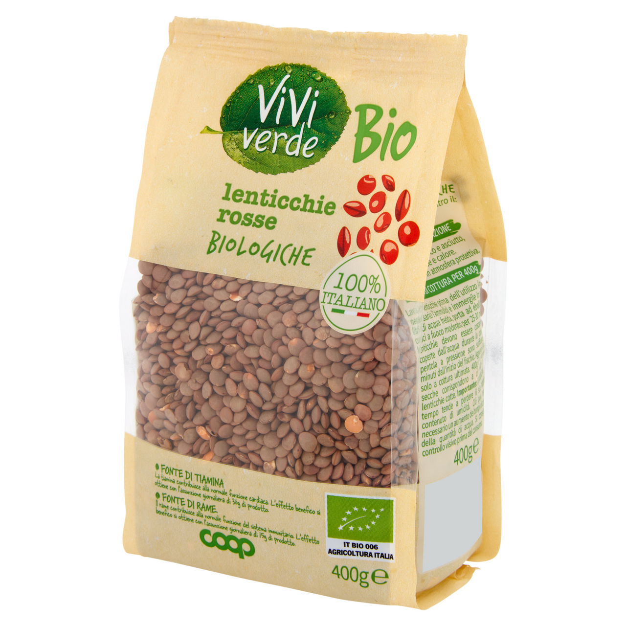 Lenticchie rosse bio 400 gr - Immagine 61