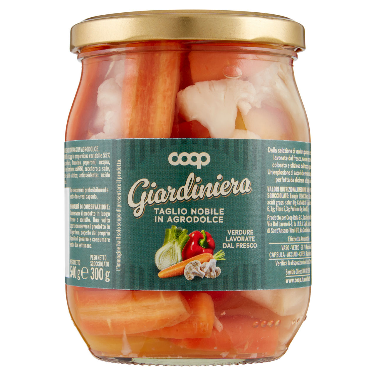 Giardiniera nobile in agrodolce 300 gr - Immagine 01