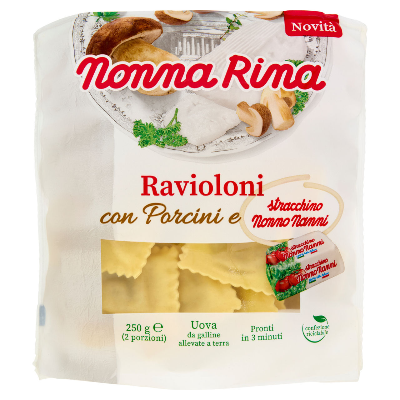 Ravioli con porcini e stracchino 250 gr