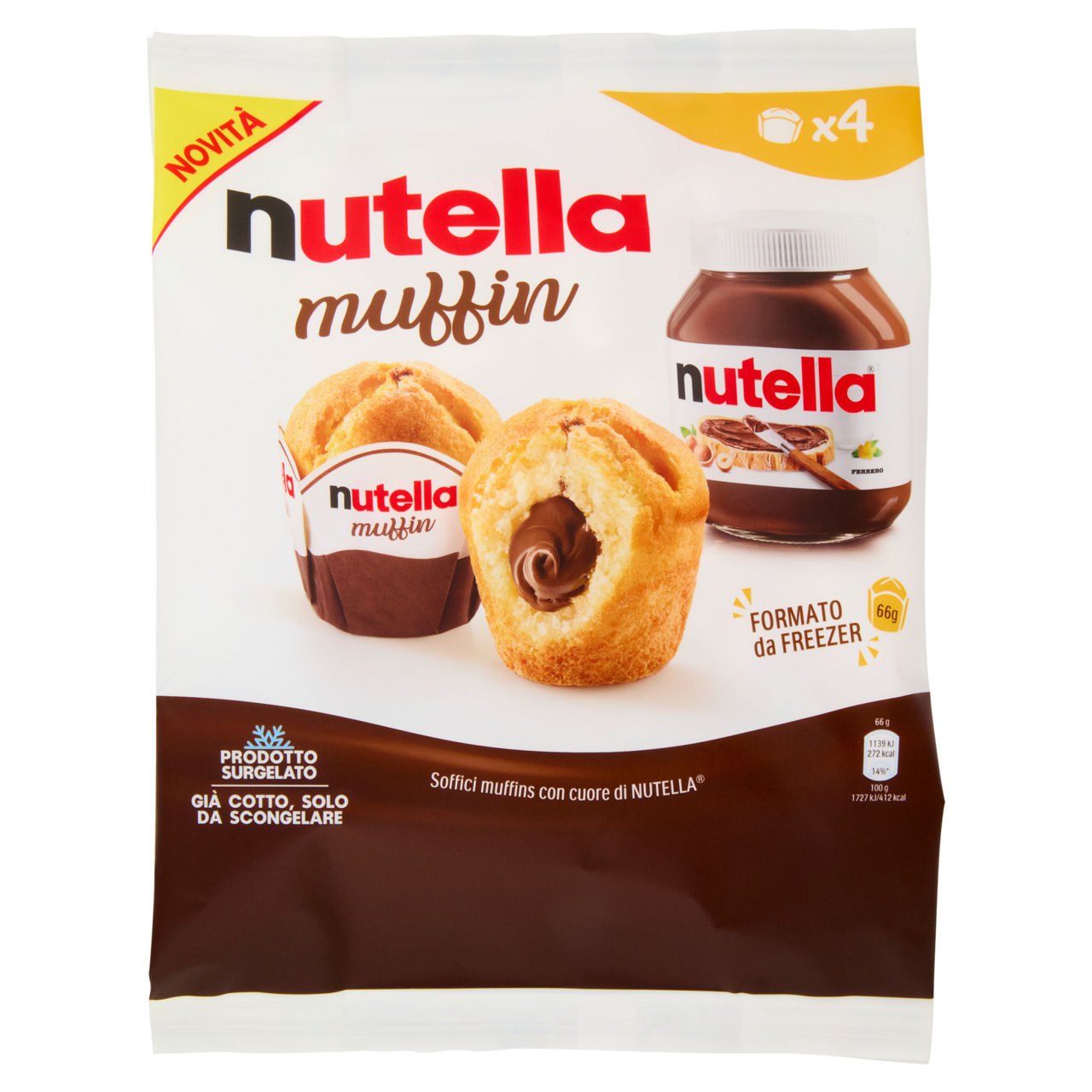 Muffin ripieni di nutella 4 pz 264 gr