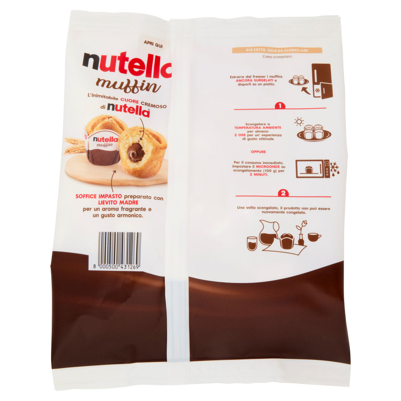 Muffin ripieni di nutella 4 pz 264 gr - Immagine 21