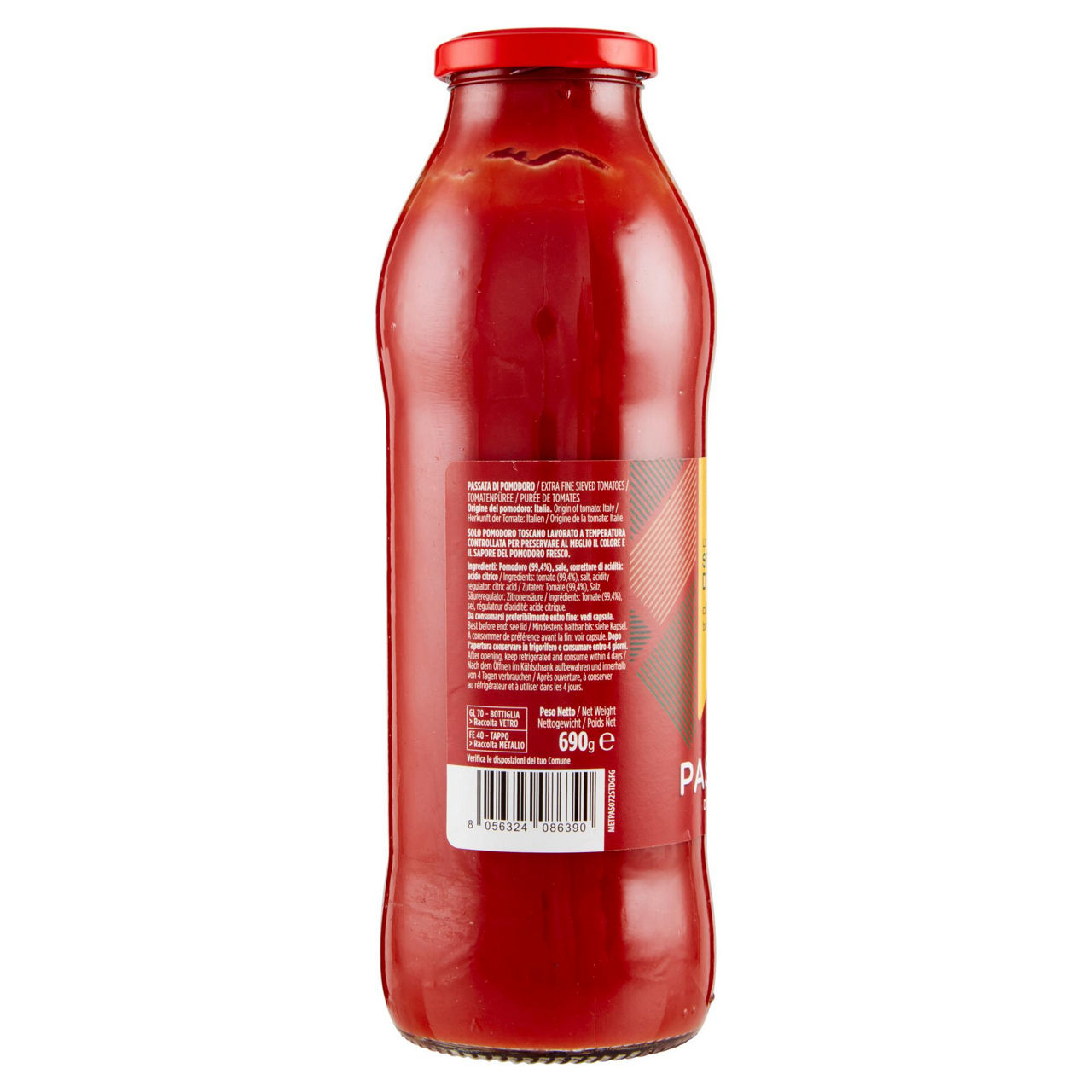 PASSATA POMODORO DELICATA LE STAGIONI D'ITALIA VASO VETRO 690G - Immagine 11