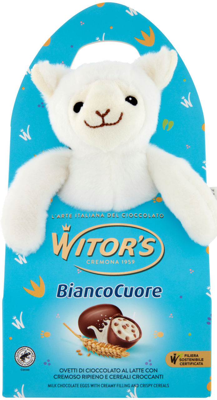 Peluche ovetto bianco cuore 120 gr
