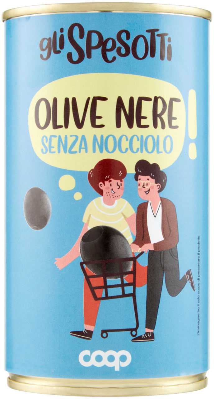Olive nere denocciolate latta gli spesotti coop g350 sgocc.g150