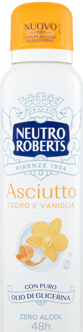 Deodorante spray neutro roberts asciutto cedro e vaniglia ml 150