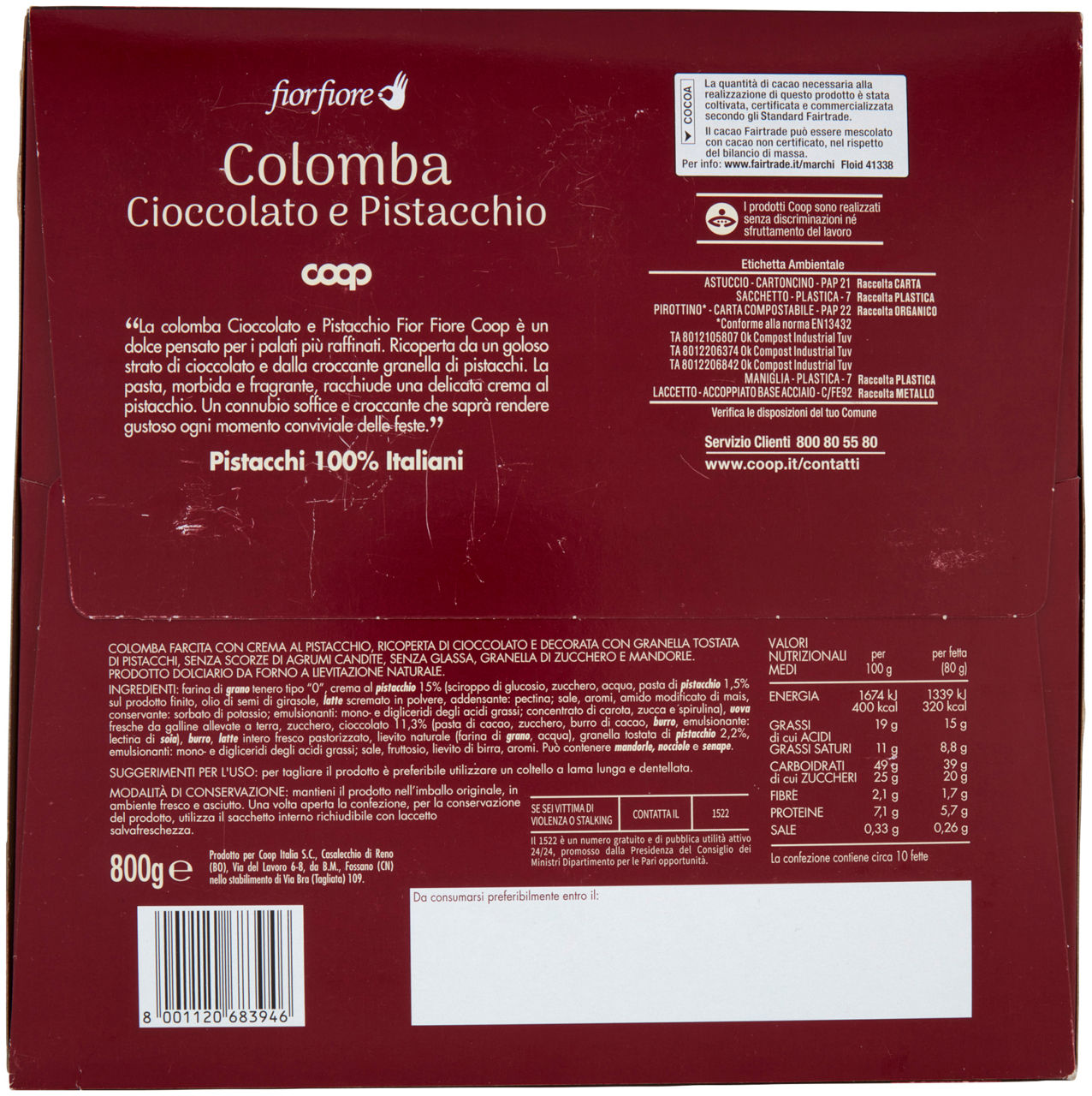 Colomba cioccolato e pistacchio 800 gr - Immagine 51