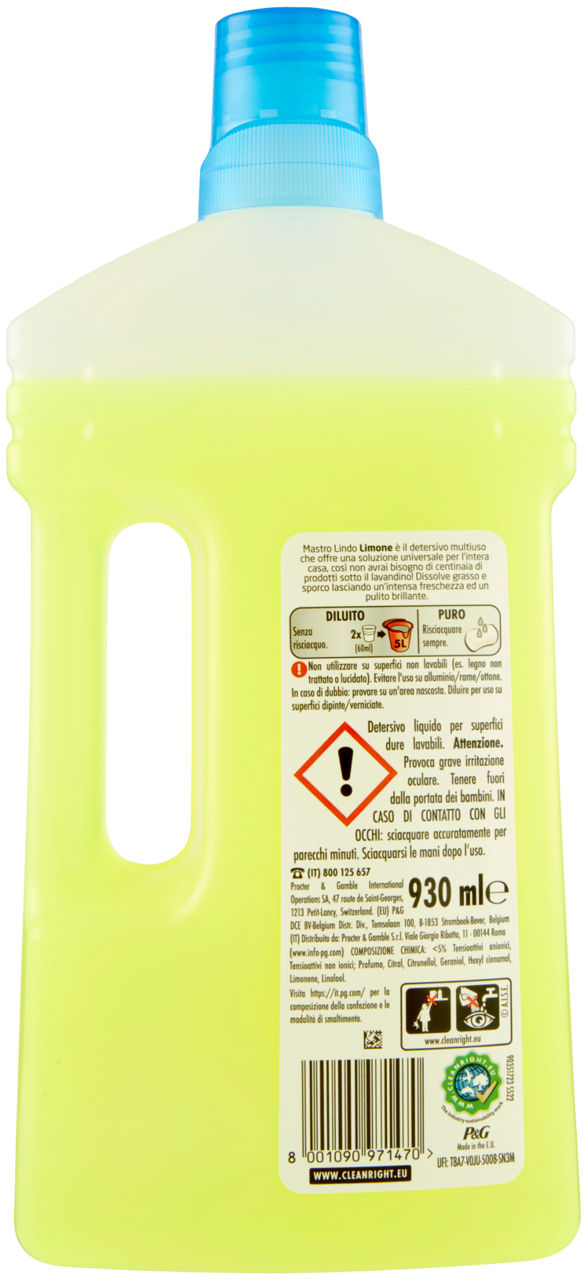 DETERGENTE SUPERFICI MASTROLINDO LIQ.DILUITO LIMONE ML 930 - Immagine 21