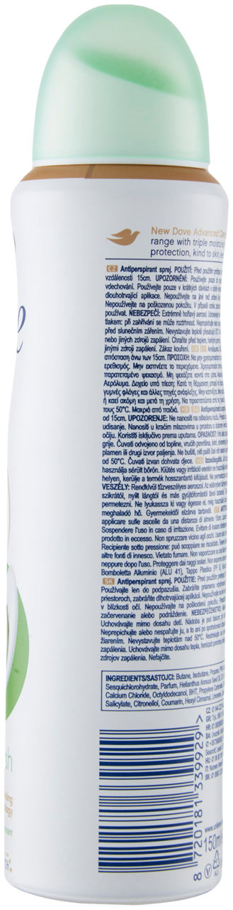 DEODORANTE DOVE SPRAY ADVANCED CARE GO FRESH CUCUMBER ML 150 - Immagine 31