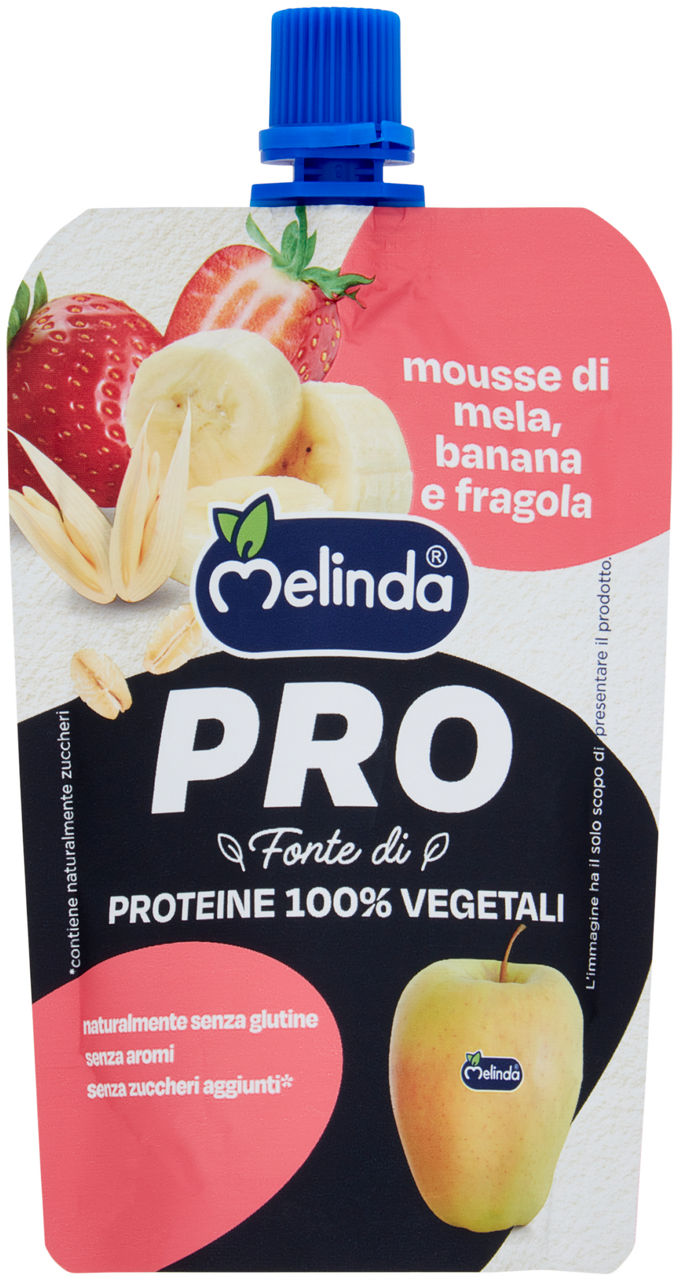 Mousse proteica di mela banana e fragola 100 gr