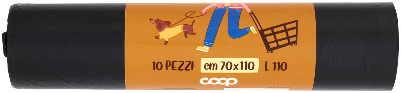 Sacchi nettezza coop  con lacci blu coop 70x110 pz 10