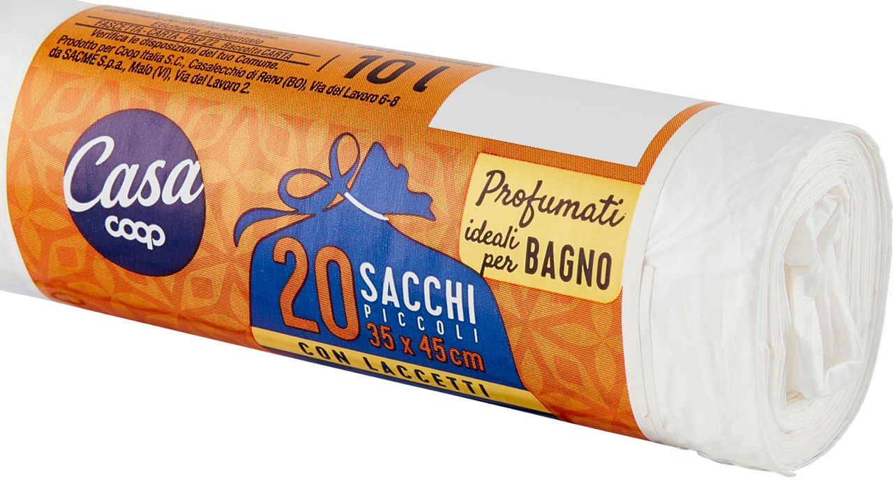 SACCHI BAGNO COOP CASA  PICCOLI PROFUMATI CON LACCETTO 35X45 L.6,5 PZ. 20 - Immagine 61