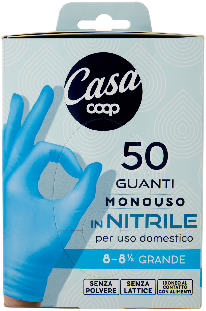 Guanti in nitrile monouso taglia grande 50 pz