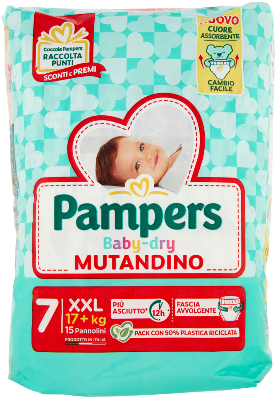 Mutandino pampers baby dry xxl pz.15
