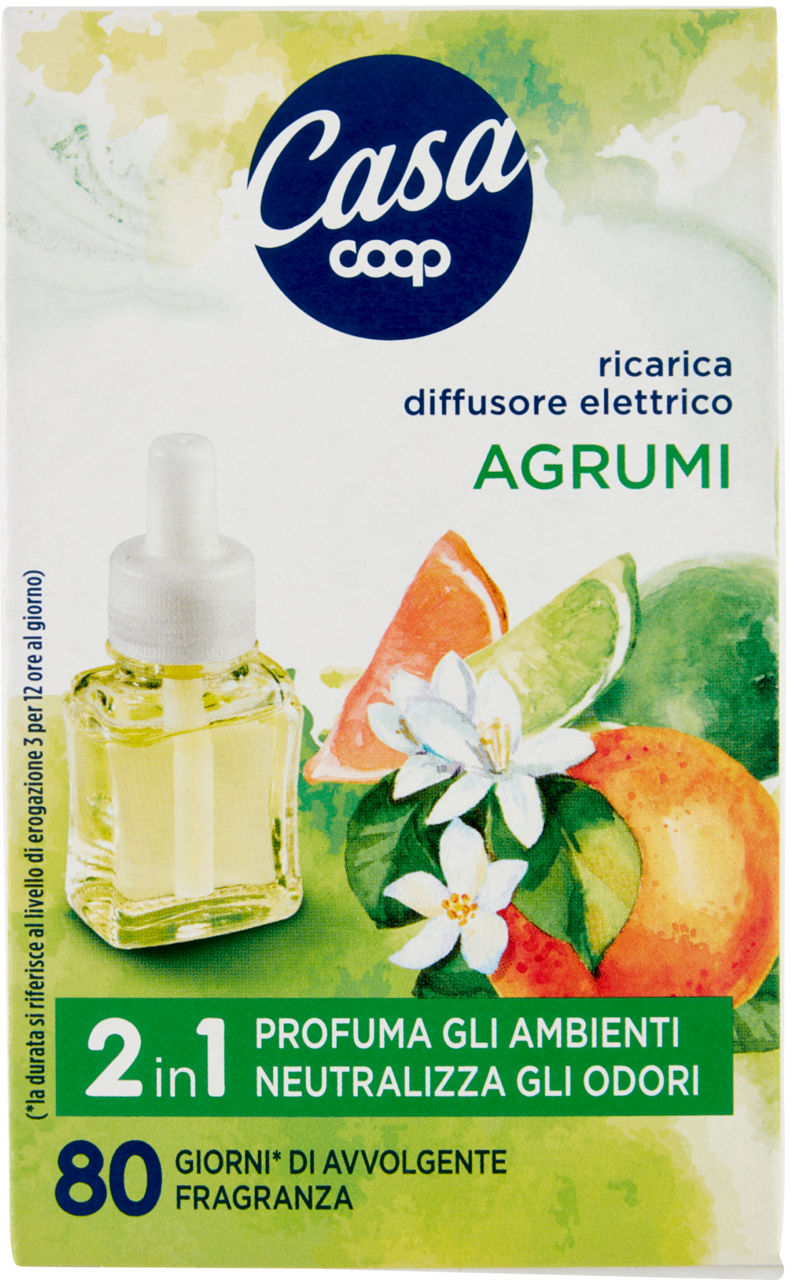 RICARICA PER DIFFUSORE ELETTRICO COOP CASA  - AGRUMI (CITRUS, LIME) 20ML - Immagine 01