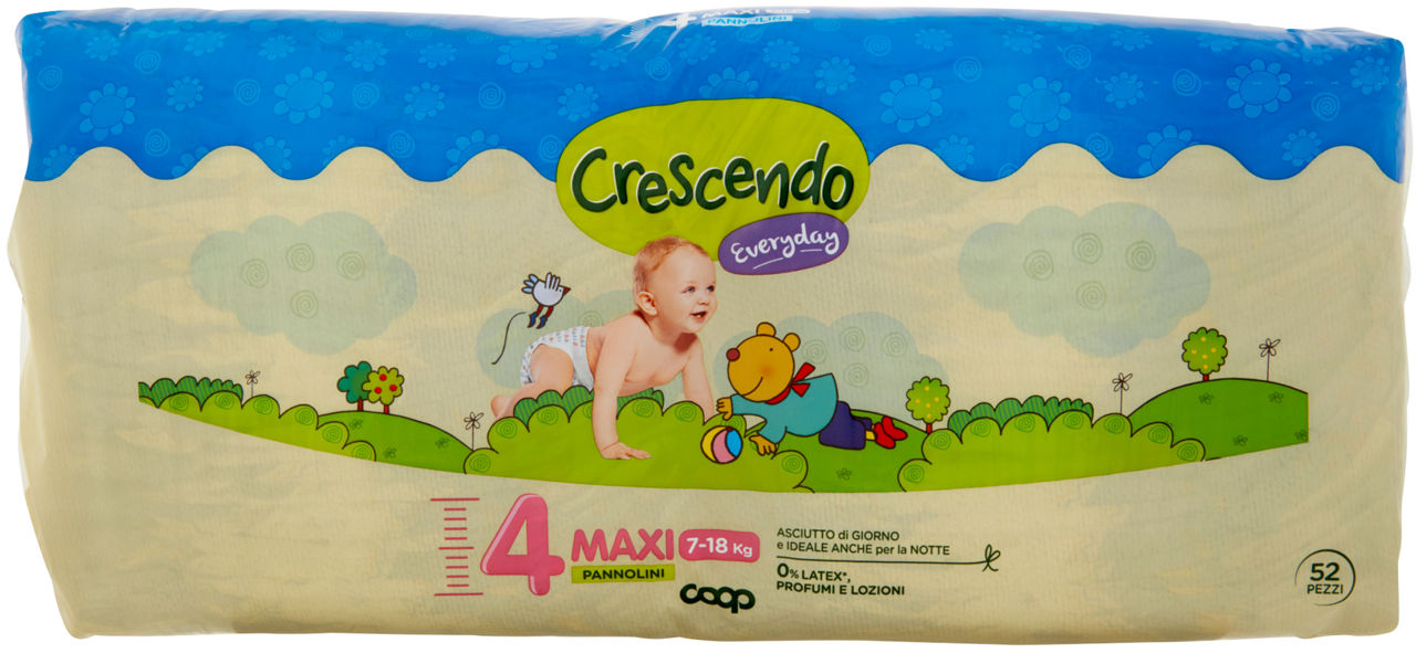 PANNOLINI COOP CRESCENDO EVERYDAY TG 4 PACCO DOPPIO PZ.52 - Immagine 01