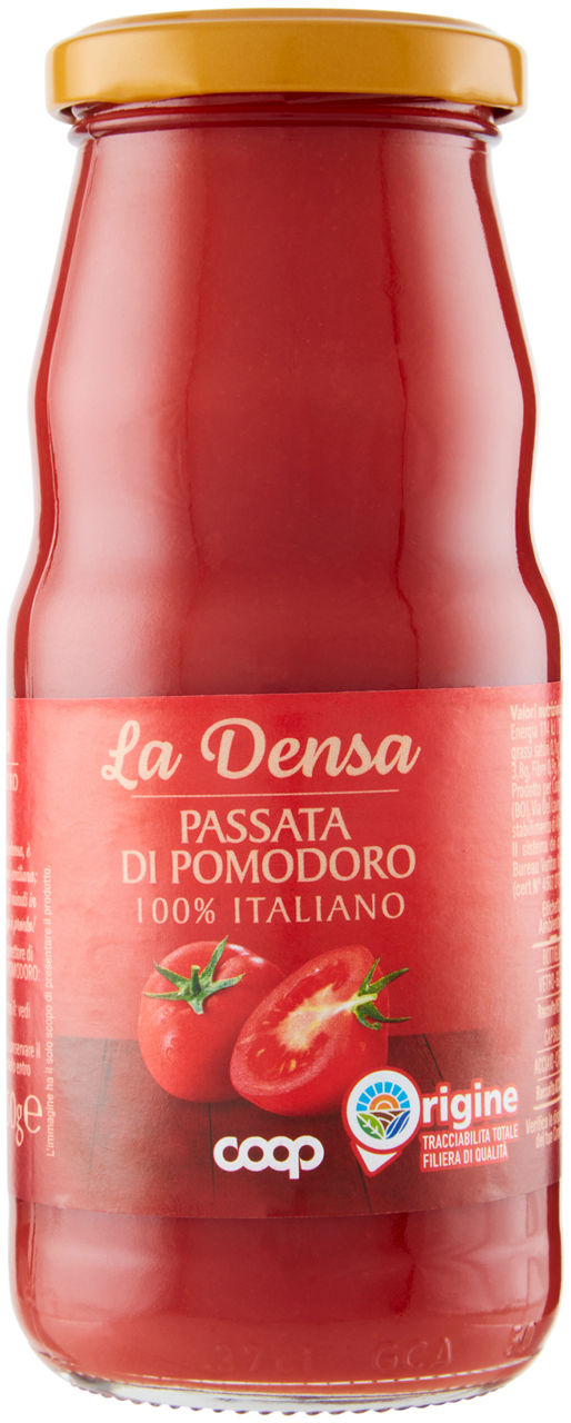 Passata di pomodoro origine coop selezione la densa btg singola g 350