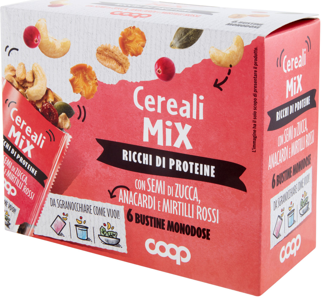 CEREALI MIX CON SEMI ZUCCA,ANACARDI E MIRTILLI ROSSI COOP PZ 6 G 180 - Immagine 61