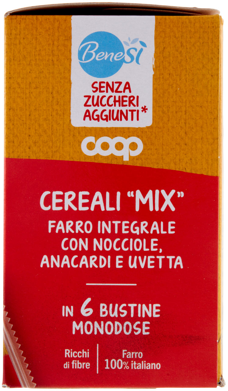 CEREALI MIX FARRO INTEGRALE, NOCCIOLE, ANACARDI E UVETTA COOP BENESÌ PZ 6 G 180 - Immagine 31