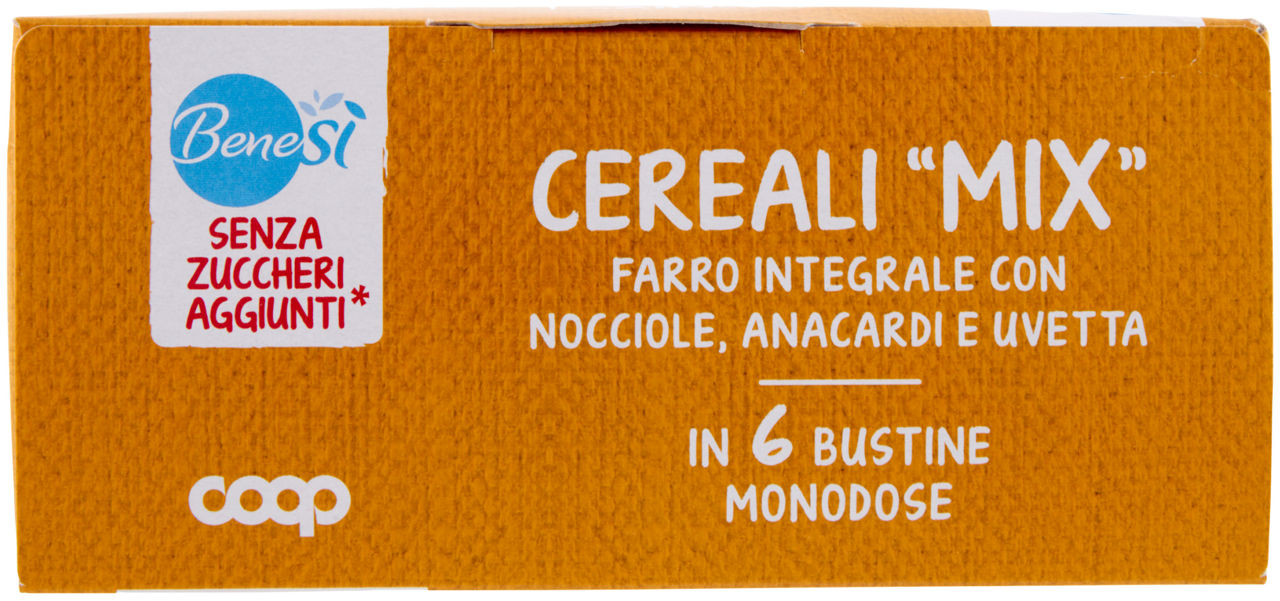 CEREALI MIX FARRO INTEGRALE, NOCCIOLE, ANACARDI E UVETTA COOP BENESÌ PZ 6 G 180 - Immagine 41