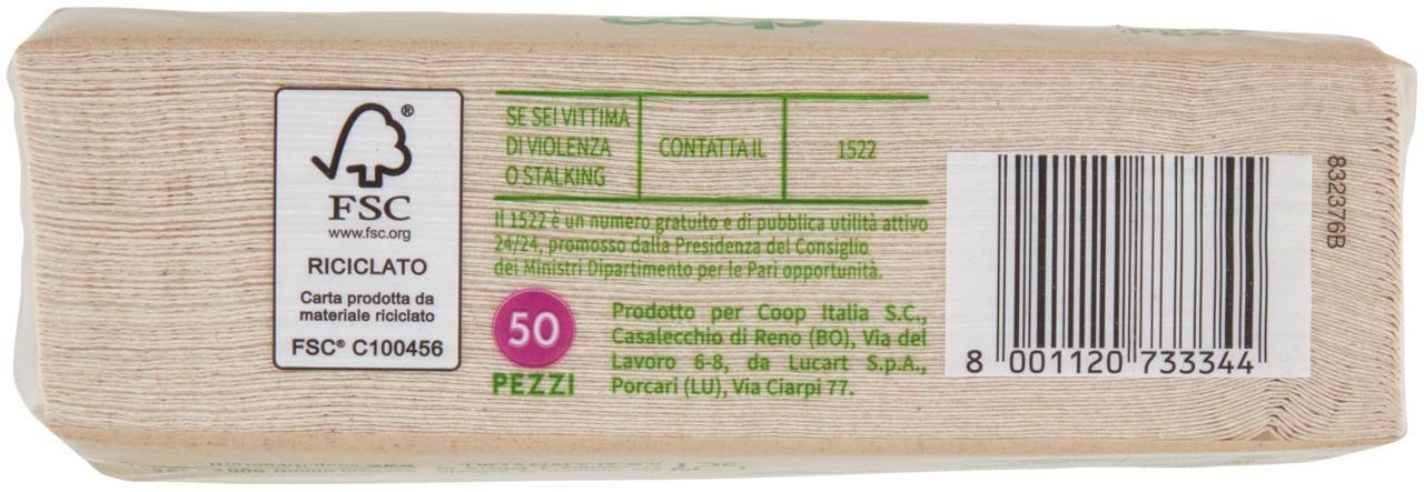 TOVAGLIOLI DOPPIOVELO COOP VIVI VERDE 2 VELI 33X33CM ECOLABEL FSC PZ 50 - Immagine 51