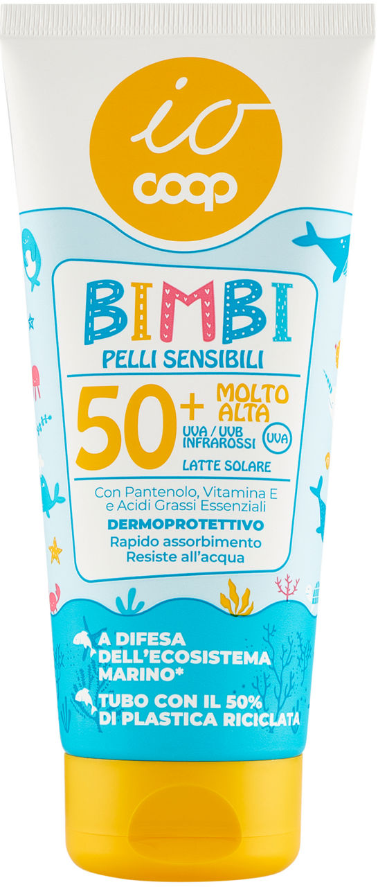 Latte solare bambini pelli sensibili fp50+ coop io ml 200