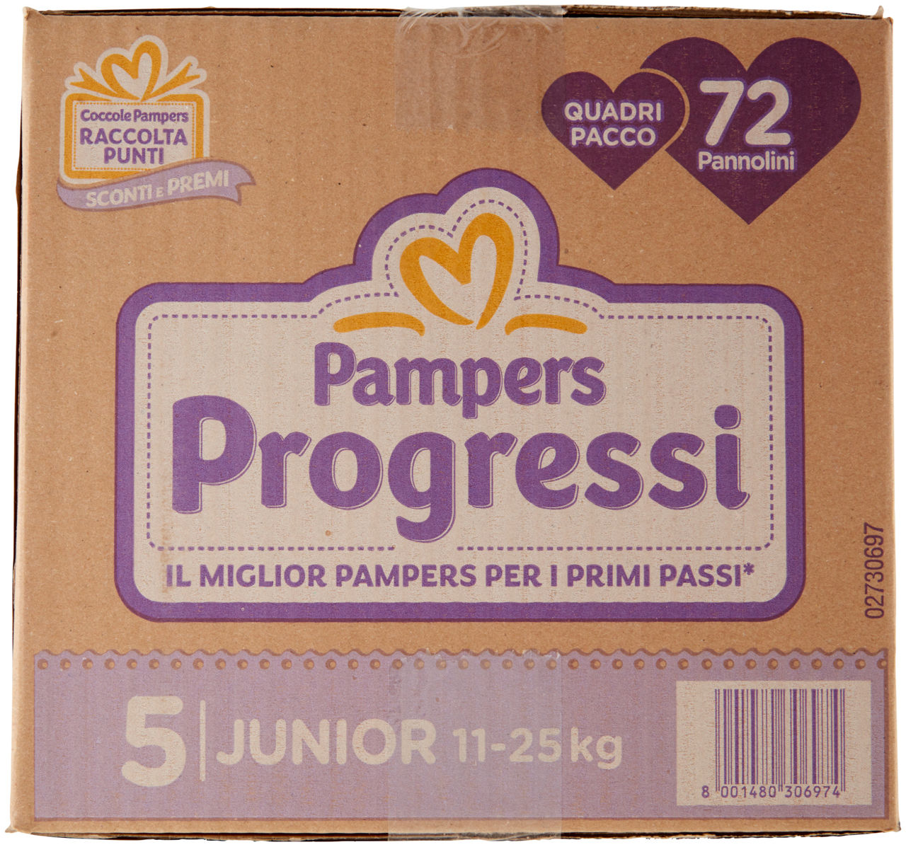 PANNOLINI PAMPERS PROGRESSI QUADRIPACK JUNIOR PZ.72 - Immagine 11