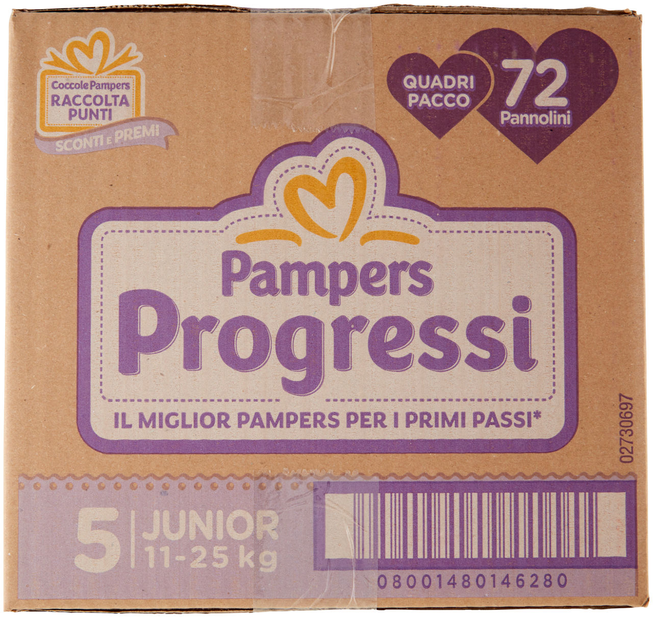 PANNOLINI PAMPERS PROGRESSI QUADRIPACK JUNIOR PZ.72 - Immagine 31