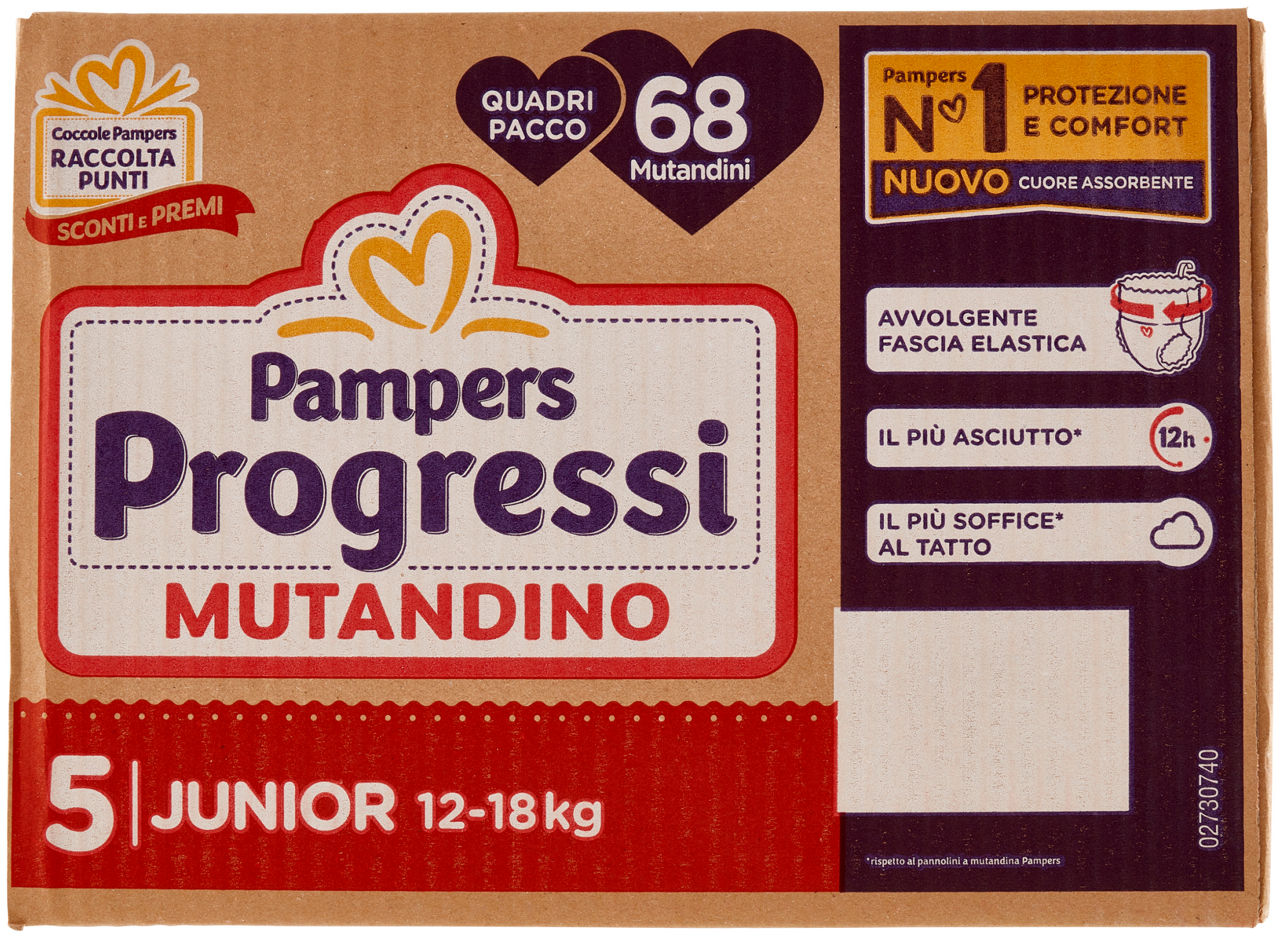 Mutandino pampers progressi quadripack junior pz.68