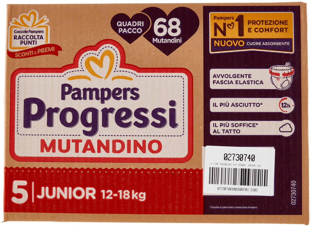 MUTANDINO PAMPERS PROGRESSI QUADRIPACK JUNIOR PZ.68 - Immagine 21