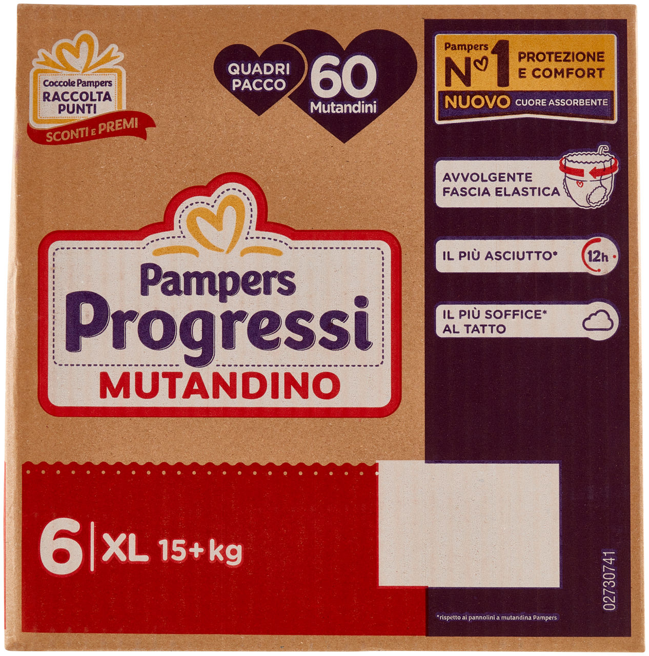 Mutandino pampers progressi quadripack xl pz.60
