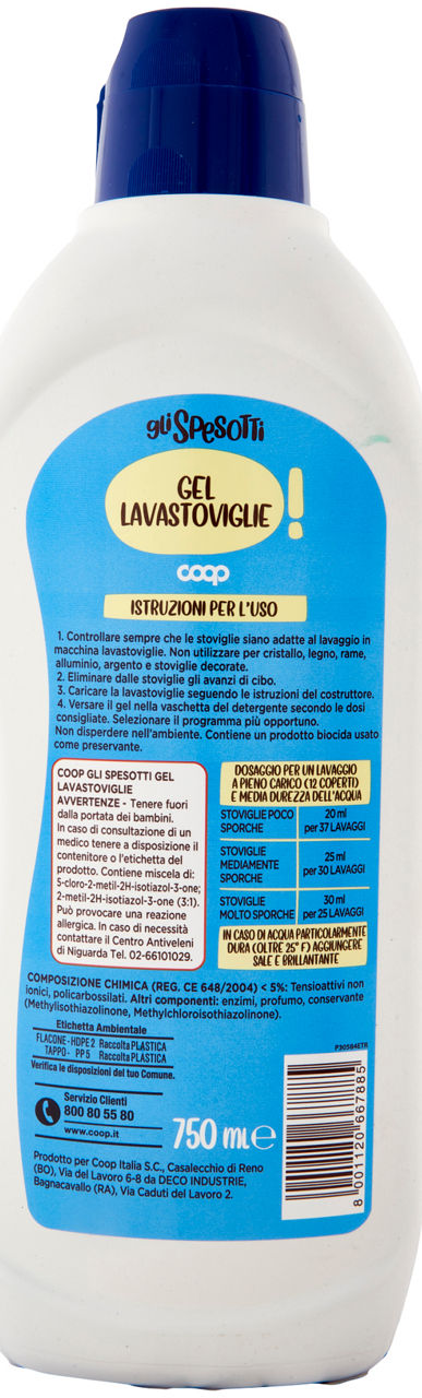 DETERSIVO LAVASTOVIGLIE GEL COOP GLI SPESOTTI ML 750 - Immagine 21