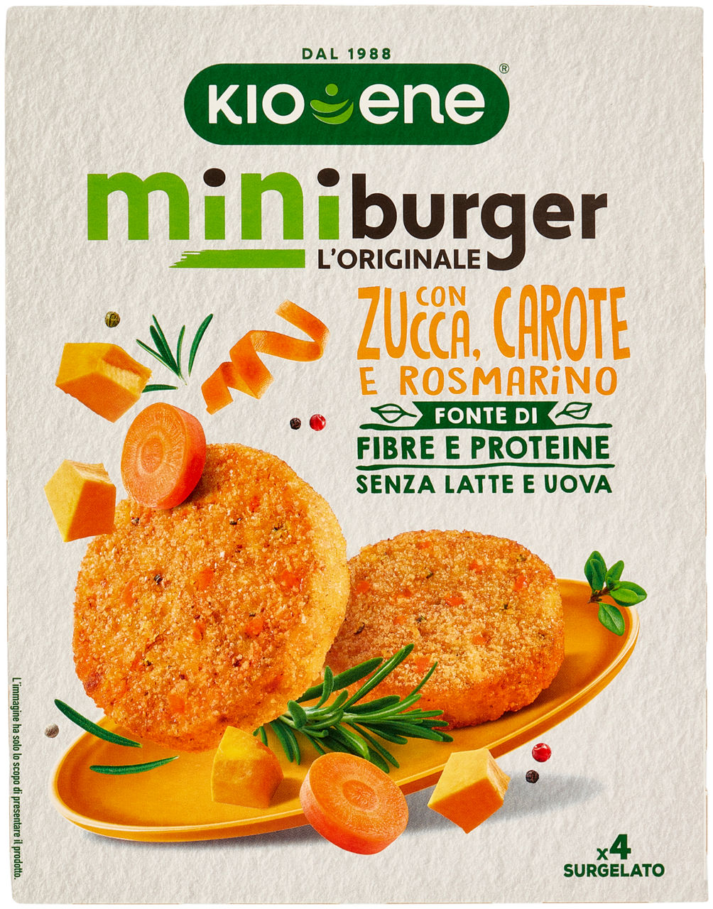 Miniburger con zucca carote e rosmarino 160 gr