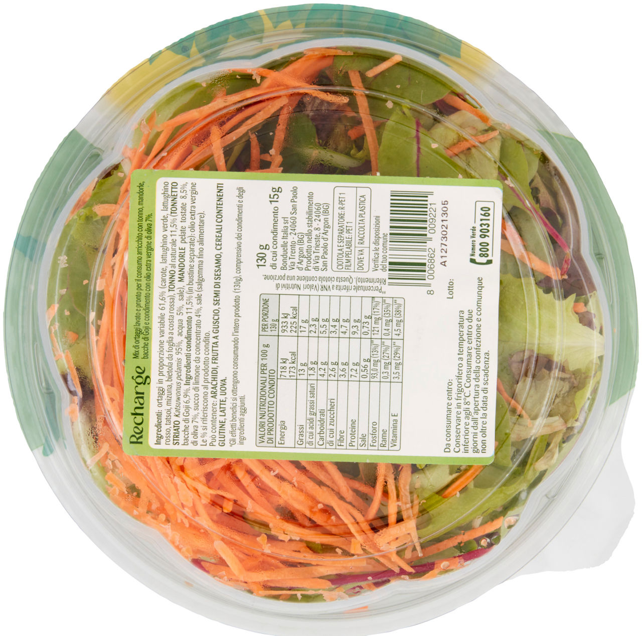 Insalata Recharge con tonno mandorle e bacche di goji 130 gr - Immagine 21