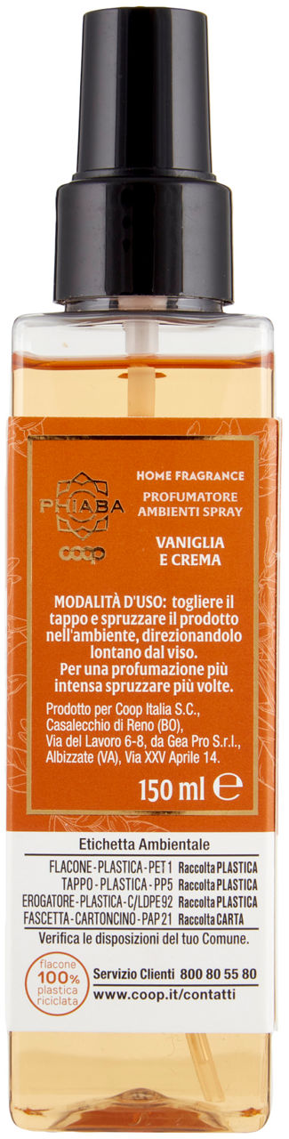 DEO SPRAY AMBIENTE COOP PHIABA VANIGLIA E CREMA ML 150 - Immagine 21