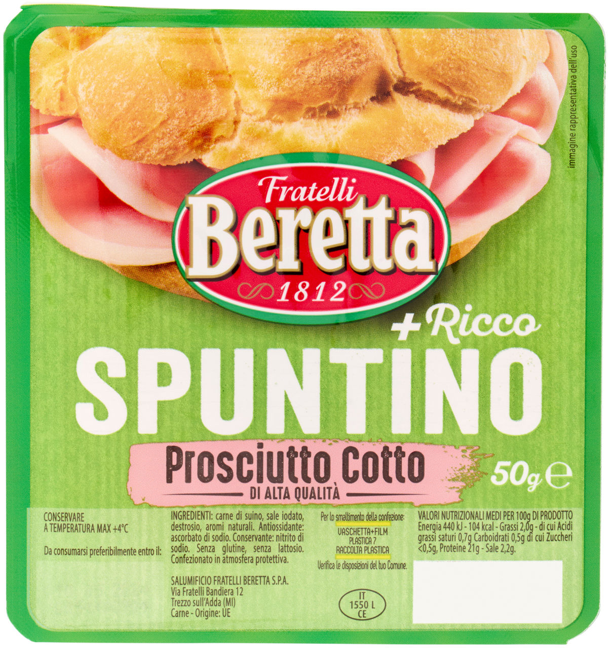 Snack salato prosciutto cotto 50 gr