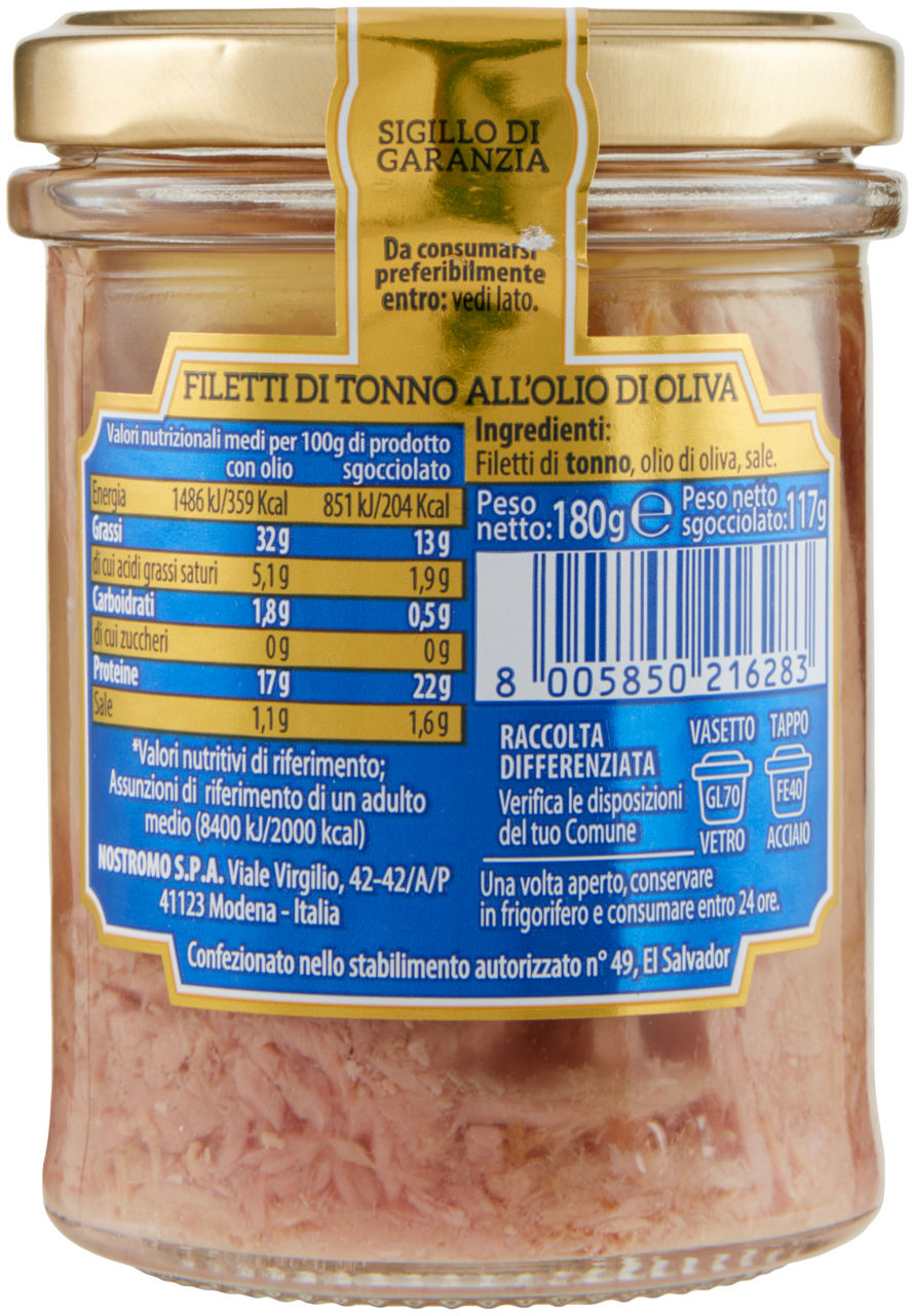 FILETTI TONNO NOSTROMO OLIO OLIVA VV G 180 - Immagine 21