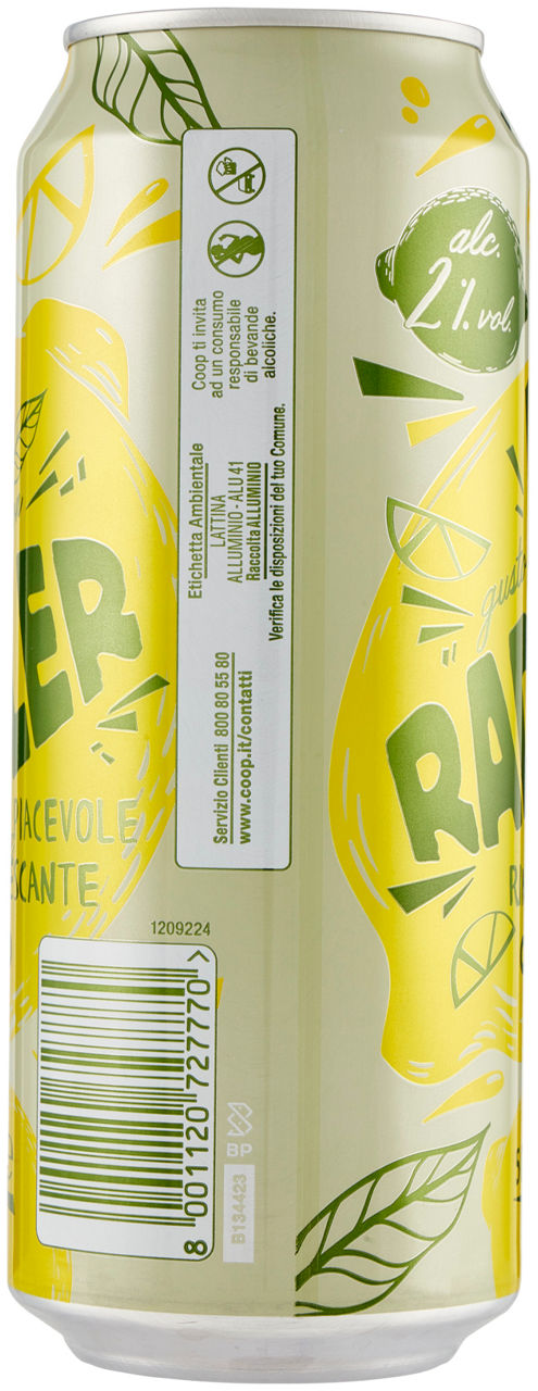 BIRRA RADLER AL LIMONE 2 GRADI COOP LATTINA ML 500 - Immagine 11