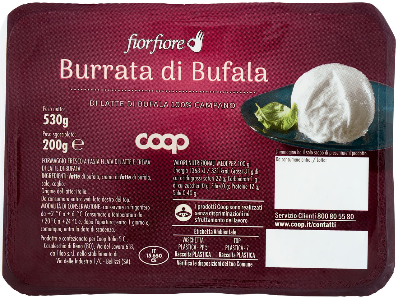 Burrata di bufala 200 gr