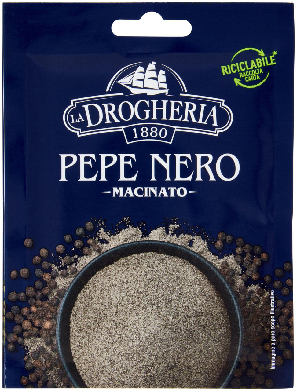 Pepe nero macinato la drogheria 1880 busta g 25